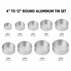 Aluminum Round Tins from 4" to 12" Size