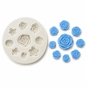 Rose Flower 9 in 1 Silicone Mould