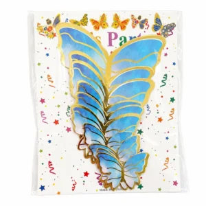 Golden Border Paper Butterflies Toppers -10pc