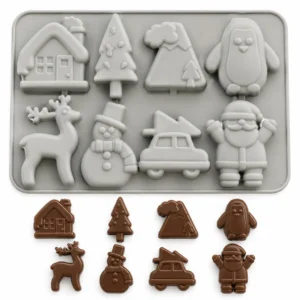 Christmas Theme Silicone Chocolate Mould 8 Cavity