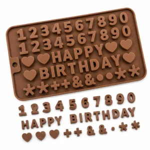 Number & Happy Birthday Silicone Chocolate Mould