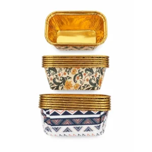 Gold Foil Rectangle Bake and Serve 10pc ( Random Prints )