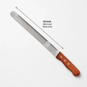 Serrated Bread Knife - 10 inch Wooden Handle