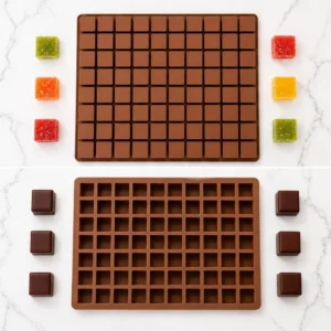 80-Cavity Square Candy Silicone Molds | Perfect for Caramel, Chocolate, Praline & Gummy
