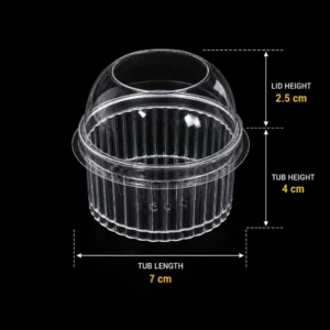Acrylic tub with plastic lid 1