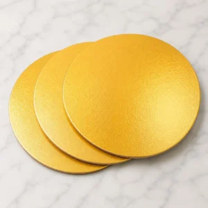 Cake Base - 7 Inch Round Gold Base - Pack of 5 Piece