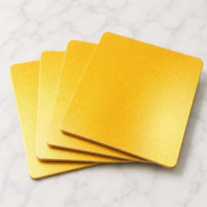 Cake Base - 7 Inch Square Gold Base - Pack of 5 Piece