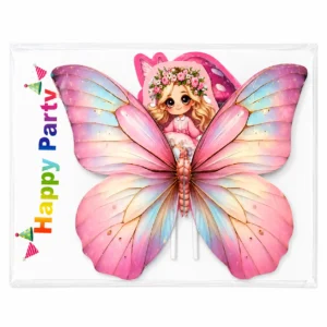 Trending Butterfly Wings With Fairy / Princess Cake Topper - Design 5