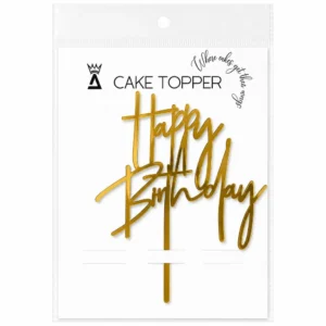 Happy Birthday 5 Inch Gold Acrylic Topper - 1pc