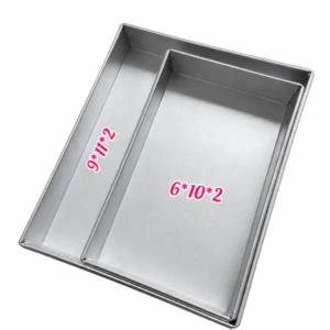 Aluminium Brownie Tins | Rectangle Trays - 2 inch Height