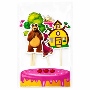 Masha And The Bear Theme Cake Topper