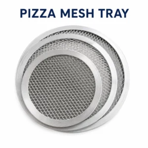 3pc Aluminium Pizza Baking Screen Mesh Tray