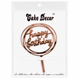 Rose Gold Acrylic Birthday Topper - 5 inch